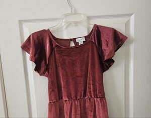 Old Navy Velvet Flutter Sleeve Dress - Red